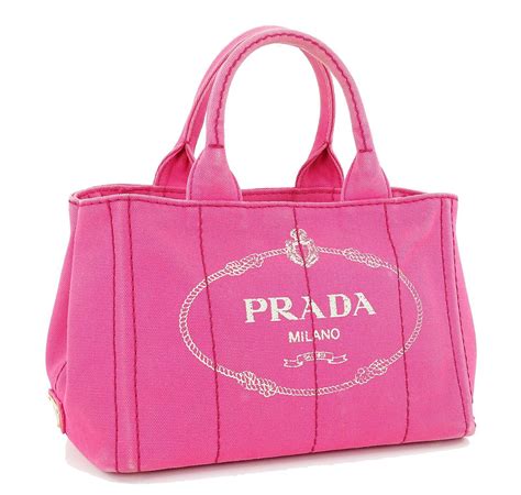 prada canapa tote pink